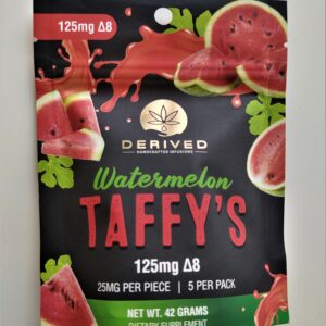 Derived Delta 8 Watermelon Taffys 125mg