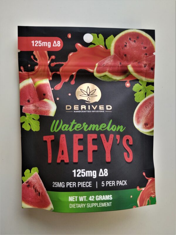 Derived Delta 8 Watermelon Taffys 125mg