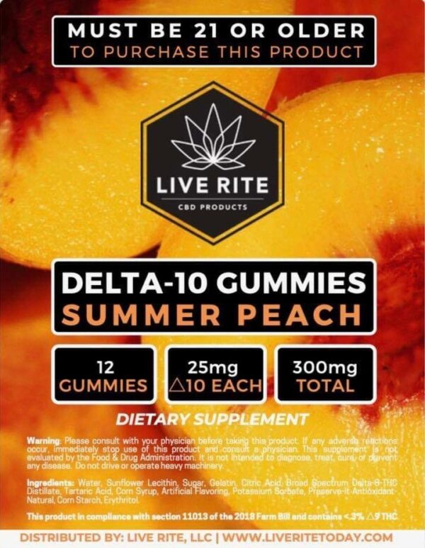 Live Rite Delta 10 Gummies 300mg