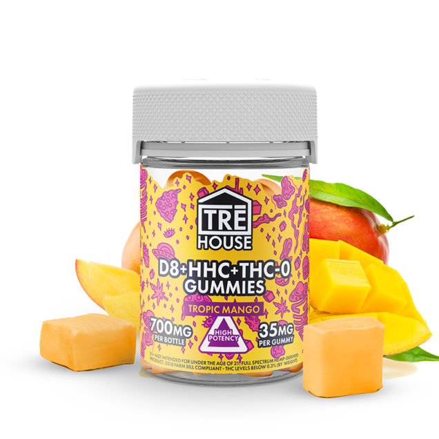 Tre House Delta 8 Gummies with HHC & THC-O, 700mg - Tropic Mango