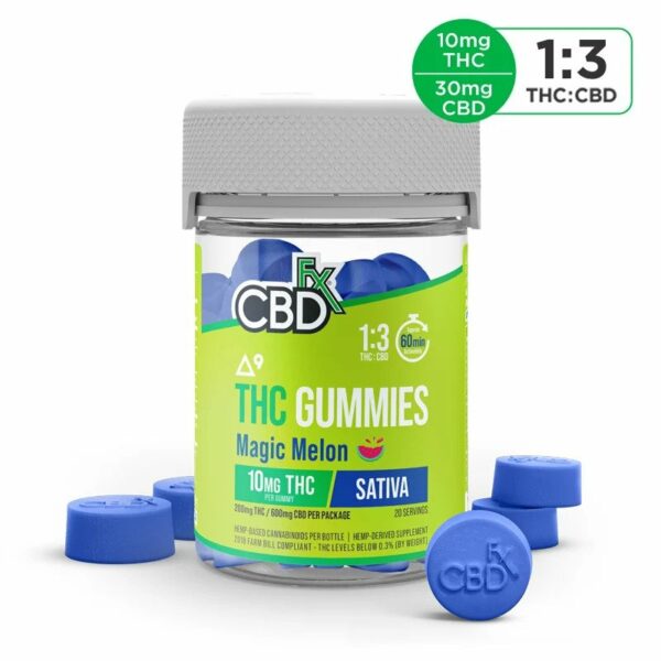 CBDFx Delta-9 High Potency THC Gummies + CBD, Assorted Flavors