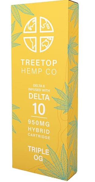 Treetop Hemp Co – Delta 10 Cartridge 950mg, Assorted Varieties