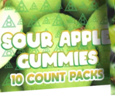 Hemp Living Sour Apple Gummies, 250mg