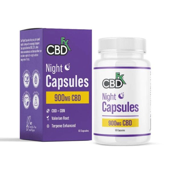 CBDFx Night Capsules For Sleep, 900mg