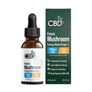 CBDFx Focus Mushroom Tincture + CBD + CBG, 1000mg