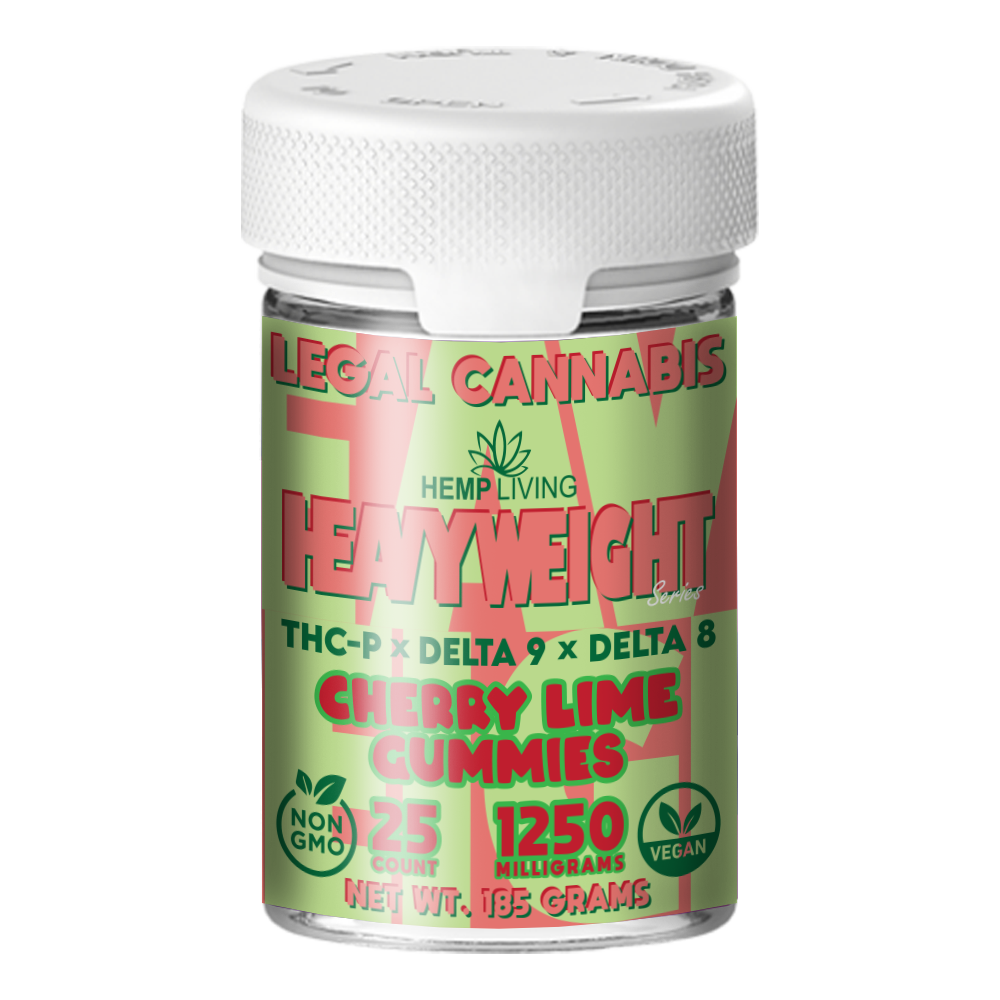 Hemp Living Heavyweight Gummies, THC-P, Delta 8, Delta 9 1250mg 25ct Hemp Living Heavyweight Gummies, THC-P, Delta 8, Delta 9 1250mg 25ct